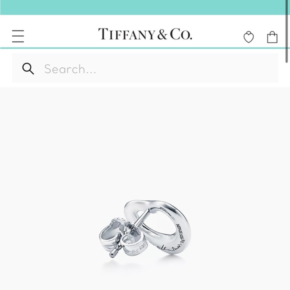 TIFFANY PERETTI HEART NECKLACE EARRINGS SET SILVER WITH PINK STONE MADE SPAIN - Picture 8 of 12